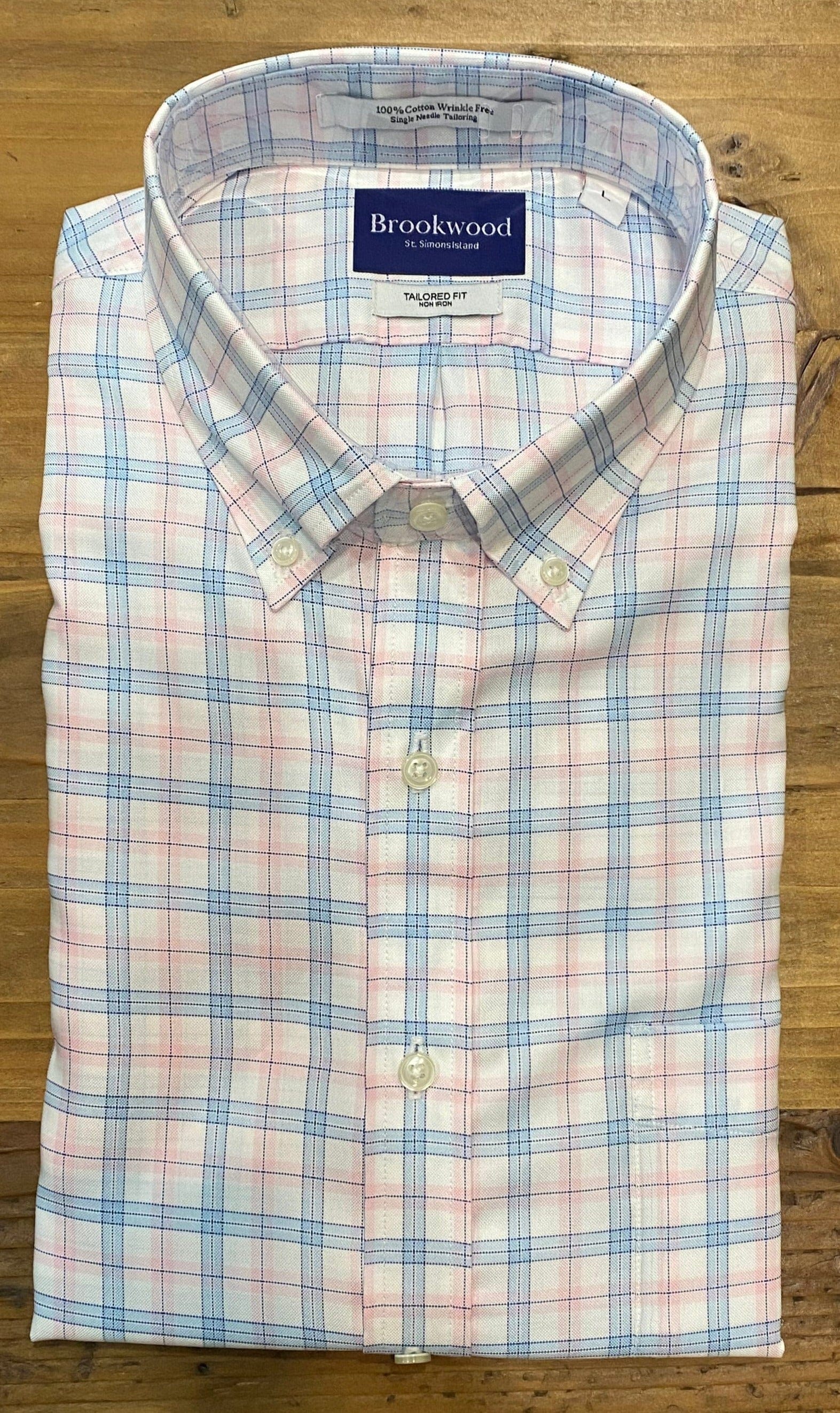 Brookwood Men's Shirts Brookwood Pink/Blue Plaid Shirt