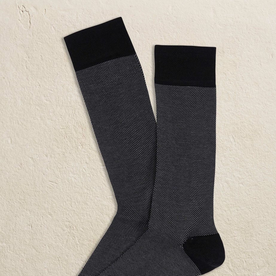 Marcoliani Men's Socks Black Marcoliani - Pima Lisle Birdseye 3741T