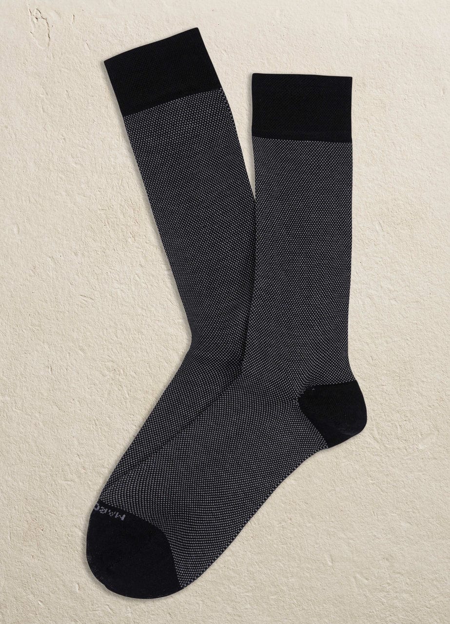 Marcoliani Men's Socks Black Marcoliani - Pima Lisle Birdseye 3741T