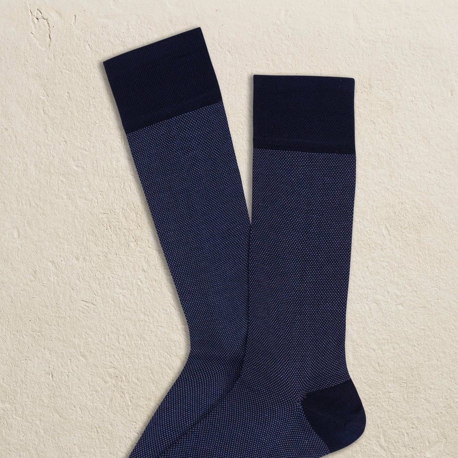Marcoliani Men's Socks Navy Marcoliani - Pima Lisle Birdseye 3741T