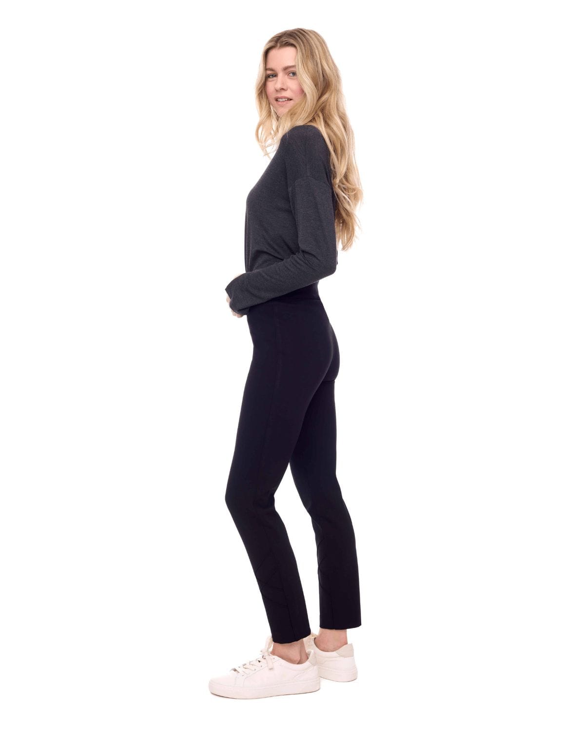 UP! Women's Pants Up! Ponte Slim Pintuck Ankle Pant