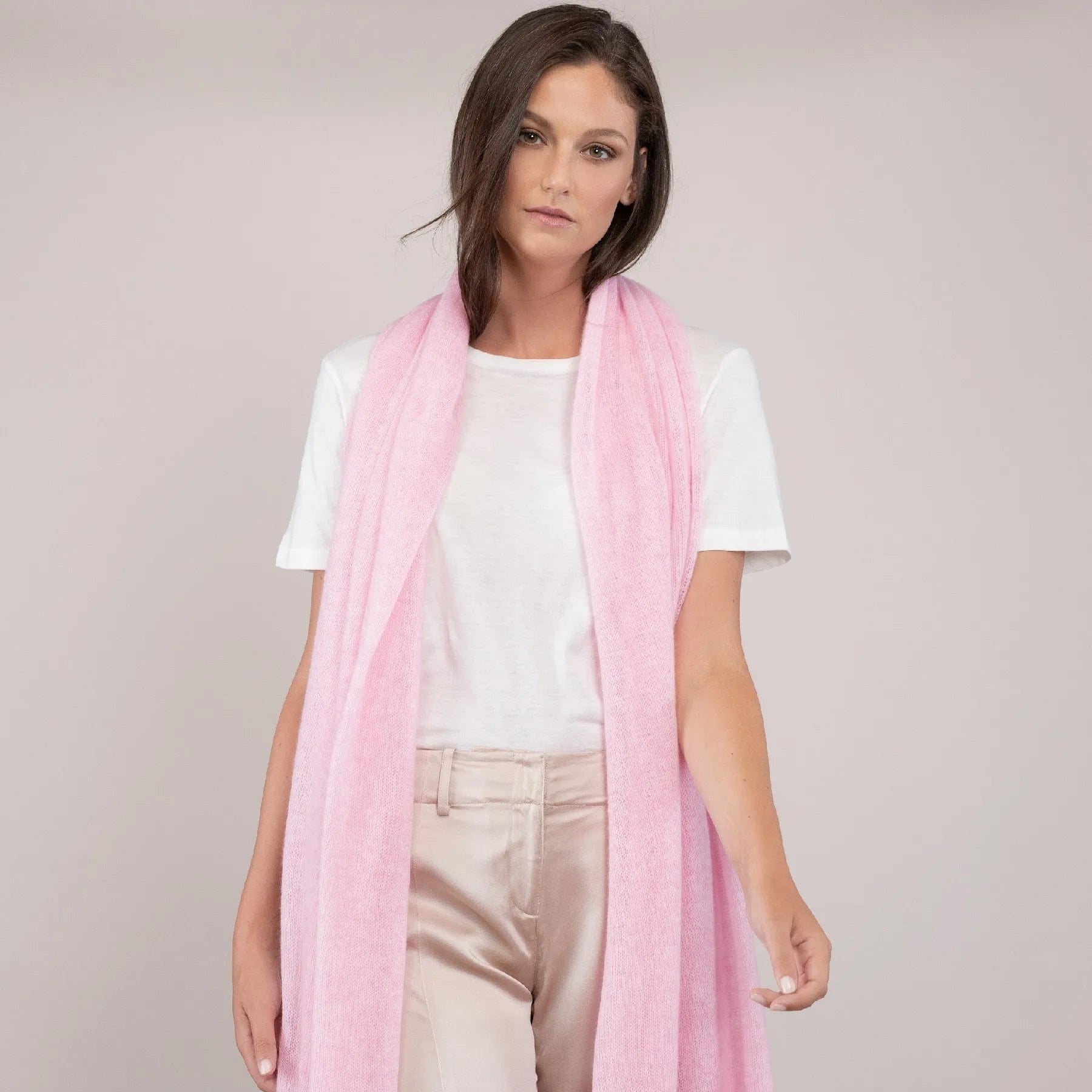 Alashan Cashmere Company Women's Accessories Pink Swirl Cotton Cashmere Breezy Travel Wrap