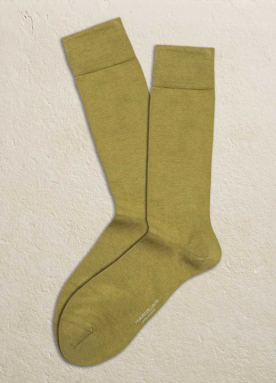 Planters Exchange Men's Socks Khaki Pima Cotton Lisle Classic Plain - 3868T