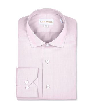 Scott Barber Men's Dress Shirts Scott Barber Solid Pink Fine Twill