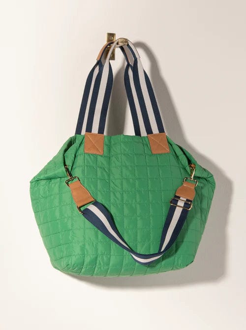 Shiraleah Handbags Green Ezra Quilted Nylon Travel Tote