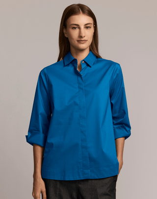 Hinson Wu Xena 3/4 Sleeve Zip Back Shirt Fall Colors