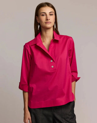 Hinson Wu Aileen 3/4 Sleeve Button Back Top Fall Colors