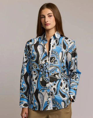 Hinson Wu Reese Long Sleeve Shirt Dancing Paisley