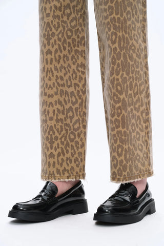 Bayeas Mid Rise Leopard Print Relaxed Straight Pants