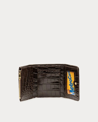Frances Valentine Perfect Wallet Embossed Croc Leather