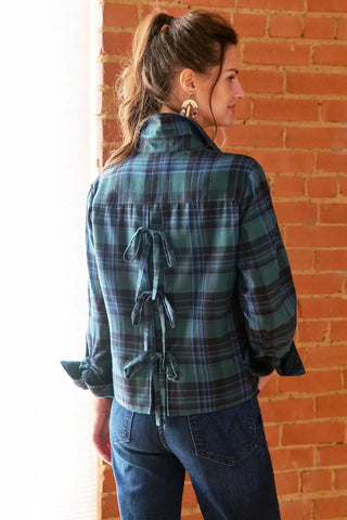 Finley Eugenie Tie-Back Plaid Shirt