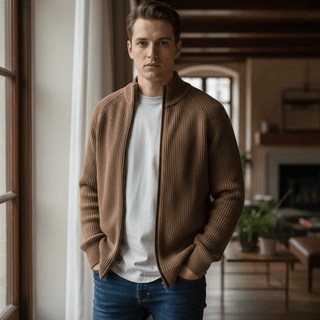 Hagen Highlands Cardigan W/Suede Trim