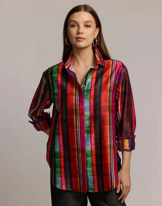 Hinson Wu Halsey Long Sleeve Textured Stripes