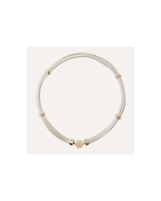 Clara Williams Aspen Leather Necklace White Cloud
