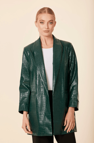 Dolce Cabo Vegan Leather Long Croc Jacket