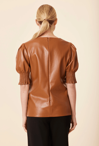 Dolce Cabo Vegan Leather Crew Neck Top