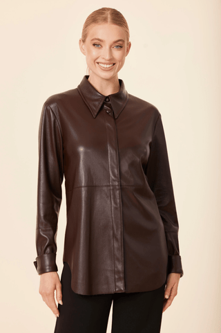 Dolce Cabo Vegan Leather Tailored Shirt