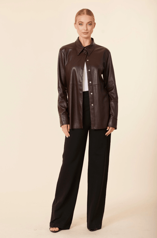 Dolce Cabo Vegan Leather Tailored Shirt