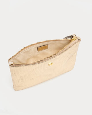 Frances Valentine Metallic Snake Leather Wristlet