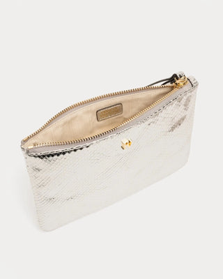 Frances Valentine Metallic Snake Leather Wristlet