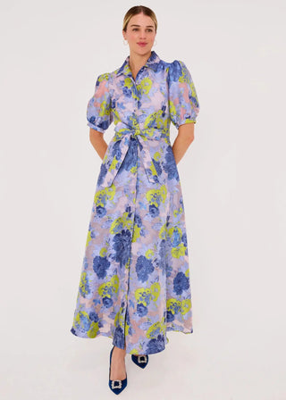 Abbey Glass Charlotte Gown Indigo Gardenia Organza