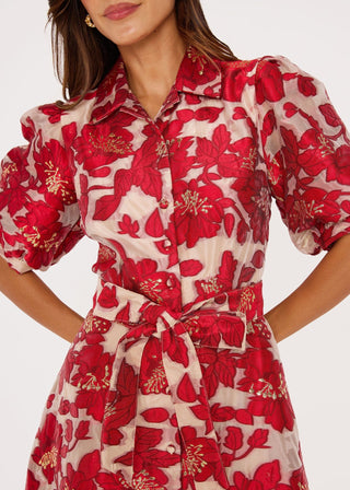 Abbey Glass Charlotte Gown Red Blossom Organza Abbey Glass