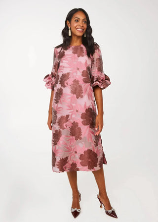 Abbey Glass Bronwyn Dress Blush Pansy Vine Organza