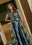 Navy Poinsettia Jacquard