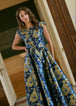 Navy Poinsettia Jacquard