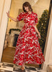 Red Blossom Organza