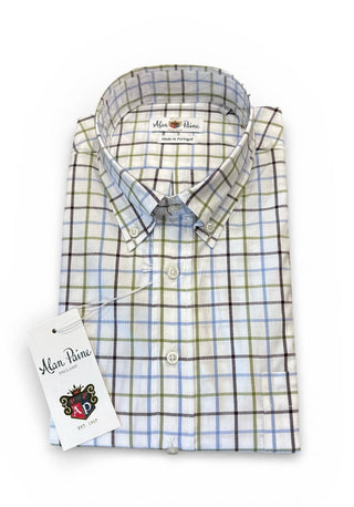 Alan Paine Blue/Green/Brown Plaid Long Sleeve Shirt