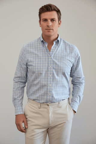 Alan Paine Blue/Pink Long Sleeve Shirt