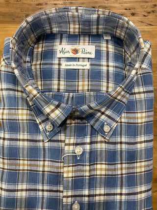 Alan Paine Men's Shirts Alan Paine Blue/Tan Plaid Shirt