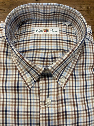 Alan Paine Men's Shirts Alan Paine Brown/Blue Check Shirt