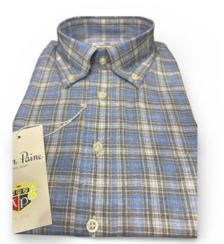 Alan Paine Fleetwood Blue Plaid Long Sleeve Shirt