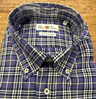 Alan Paine Mirfiled Classic Fit Purple Plaid Shirt Alan Paine
