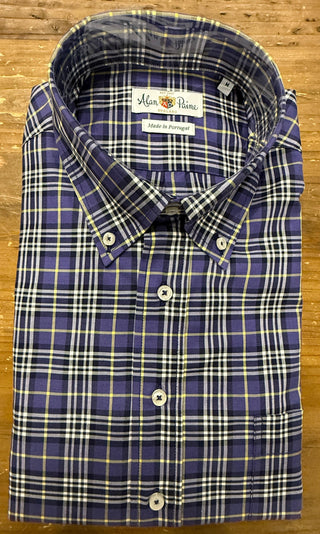 Alan Paine Mirfiled Classic Fit Purple Plaid Shirt Alan Paine