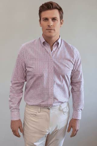 Alan Paine Pink/Blue Long Sleeve Shirt