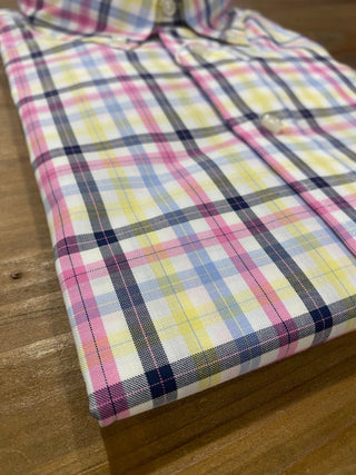 Alan Paine Men's Shirts Alan Paine Pink/Blue/Yellow Plaid Shirt