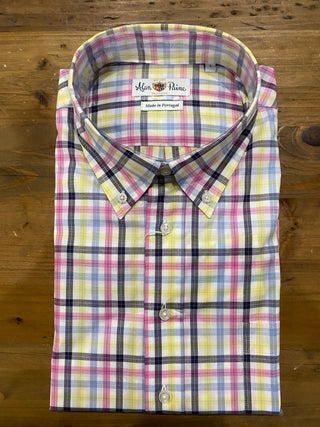 Alan Paine Men's Shirts Alan Paine Pink/Blue/Yellow Plaid Shirt