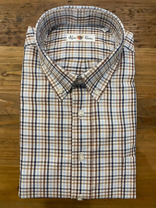 Alan Paine Men's Shirts Brown/Blue / Medium Alan Paine Brown/Blue Check Shirt