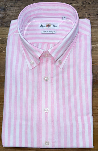 Alan Paine Fleetwood Linen/Cotton Striped Shirt