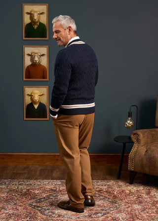 Alan Paine Graton Cricket Cable Vee Sweater