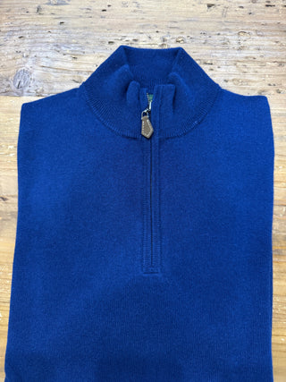 Alan Paine Hanbury 1/4 Zip Mock Neck Cashmere Sweater