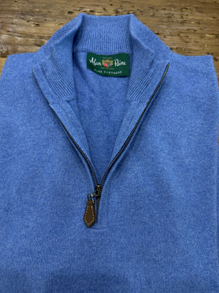 Alan Paine Hanbury 1/4 Zip Mock Neck Cashmere Sweater