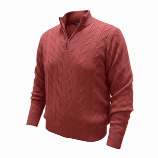 Alan Paine Luxborough Cashmere Cable Knit 1/4 Zip Sweater