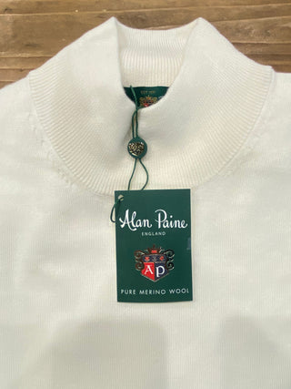 Alan Paine Men's Sweaters Alan Paine Pendeen Mock Neck Sweater - Ecru