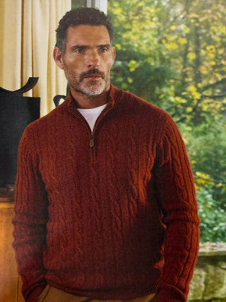 Alan Paine Broadwell Cable Knit Cashmere Sweater