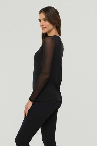 Anatomie Kim Mesh-Sleeve Top