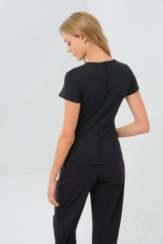 Anatomie Short Sleeve Celeste Rib Top